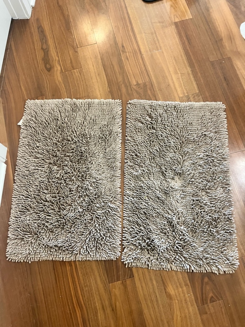 Plush Shag Bath Rugs - Neutral Taupe Set of 2